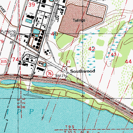 Topographic Map of Southwood, LA