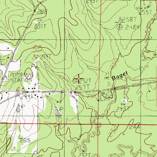 Topographic Map of Spider Gas Field, LA
