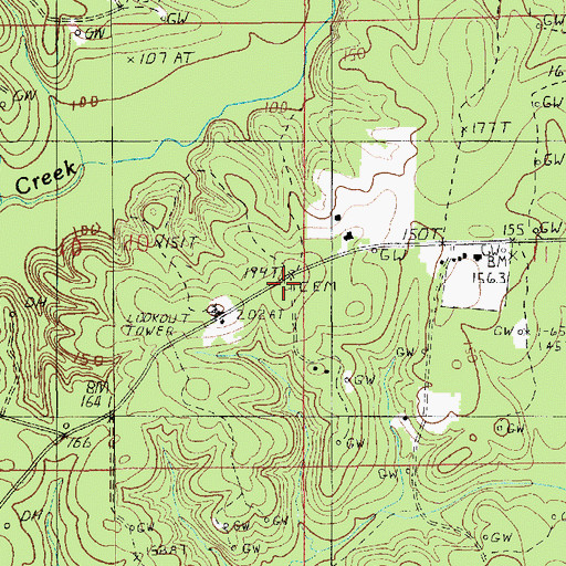 Topographic Map of Spikner Cemetery, LA