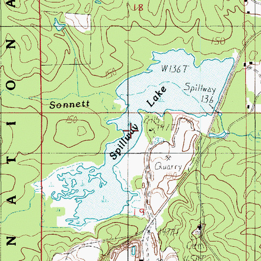 Topographic Map of Spillway Lake, LA