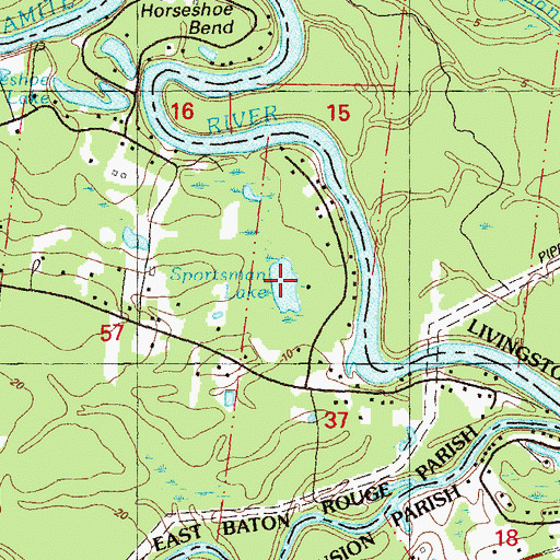 Topographic Map of Sportsman Lake, LA
