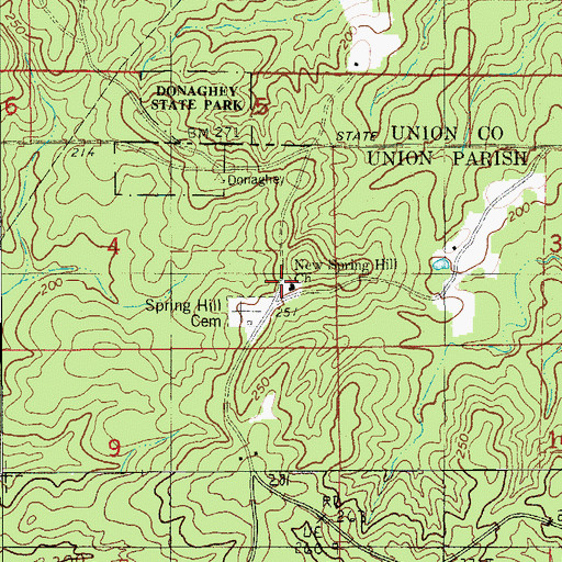 Topographic Map of New Spring Hill Church, LA