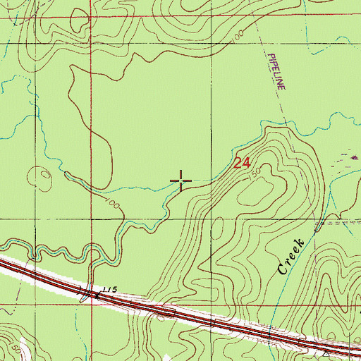 Topographic Map of Squire Creek, LA