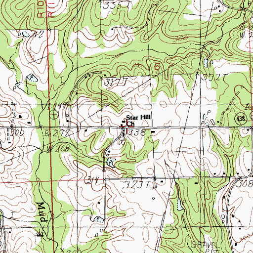 Topographic Map of Star Hill Baptist Church, LA