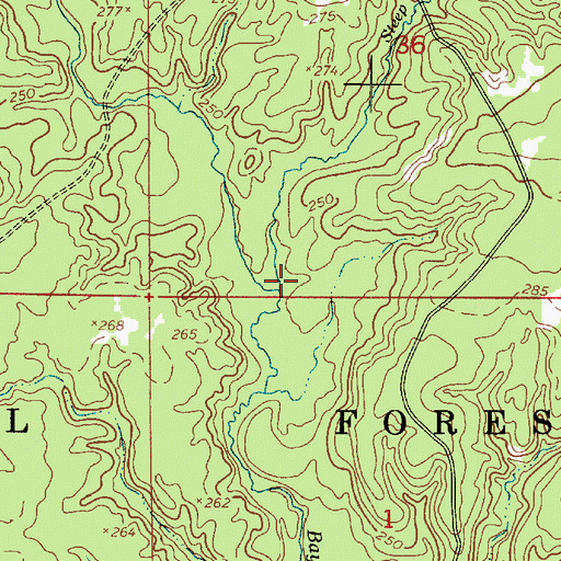 Topographic Map of Steep Branch, LA