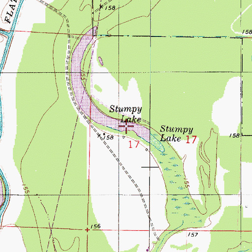 Topographic Map of Stumpy Lake, LA