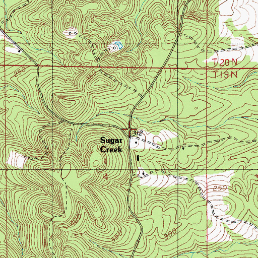Topographic Map of Sugar Creek, LA