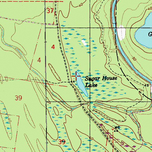 Topographic Map of Sugar House Lake, LA