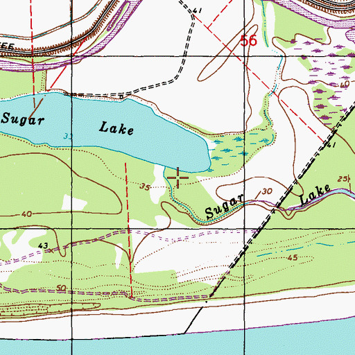 Topographic Map of Sugar Lake, LA