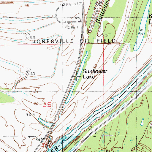 Topographic Map of Sunflower Lake, LA