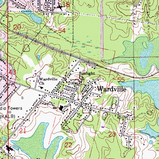 Topographic Map of Sunlight Missionary Baptist Church, LA