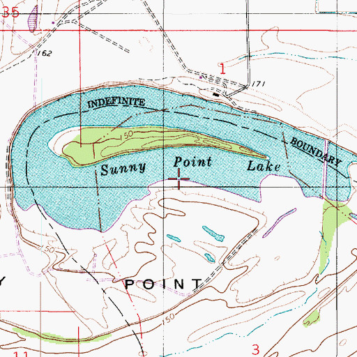 Topographic Map of Sunny Point Lake, LA