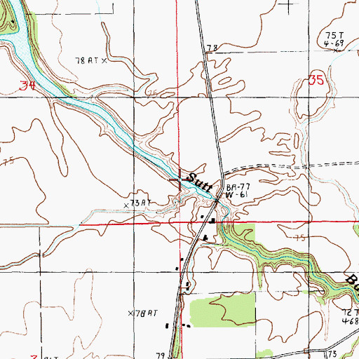 Topographic Map of Sutt Bayou, LA