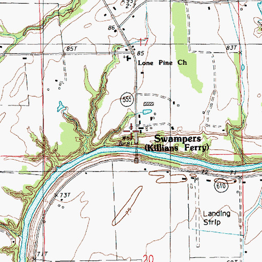 Topographic Map of Swampers, LA