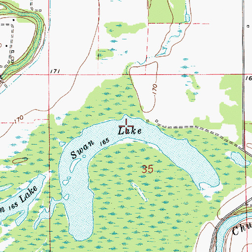 Topographic Map of Swan Lake, LA
