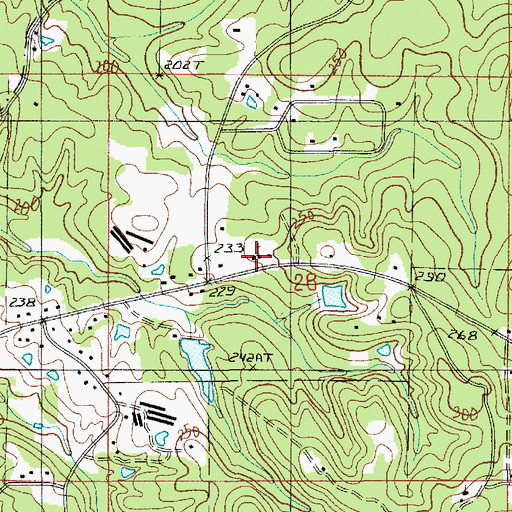 Topographic Map of Sweetwater Baptist Church, LA