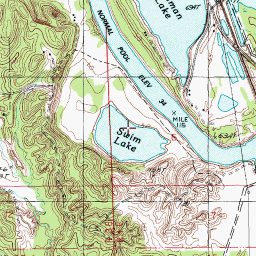 Topographic Map of Swim Lake, LA