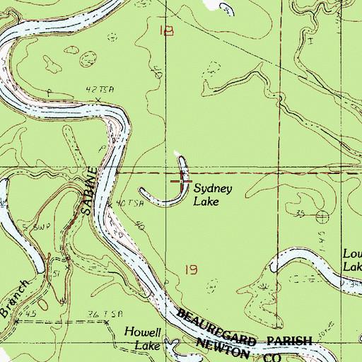 Topographic Map of Sydney Lake, LA