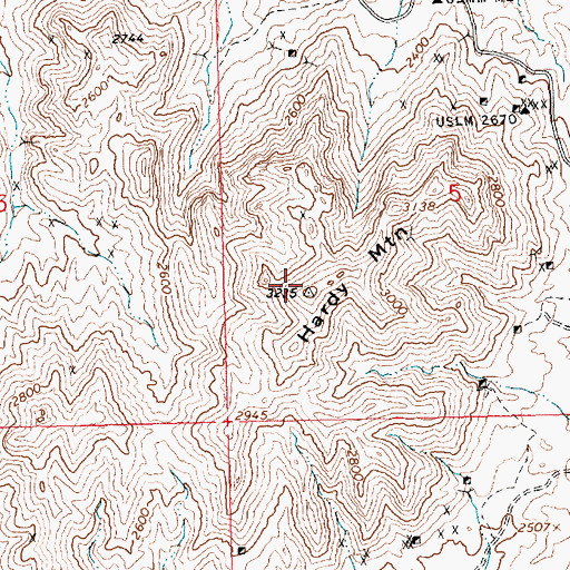 Topographic Map of Hardy Mountain, AZ