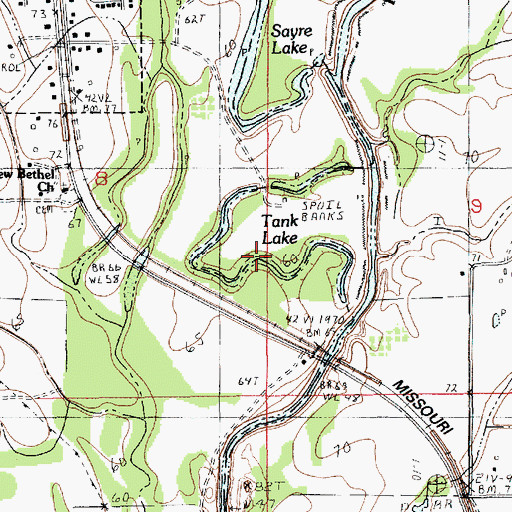 Topographic Map of Tank Lake, LA