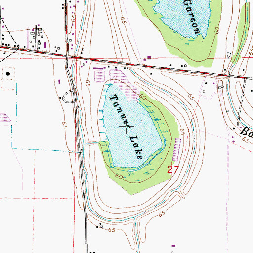 Topographic Map of Tanner Lake, LA