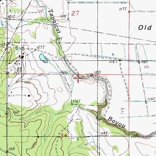 Topographic Map of Tapalcat Bayou, LA