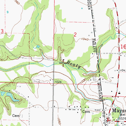 Topographic Map of Town Creek, AR