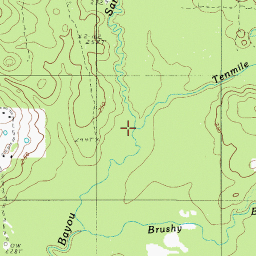 Topographic Map of Tenmile Bayou, LA