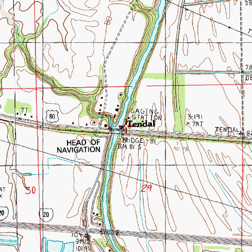 Topographic Map of Tensas Bayou, LA