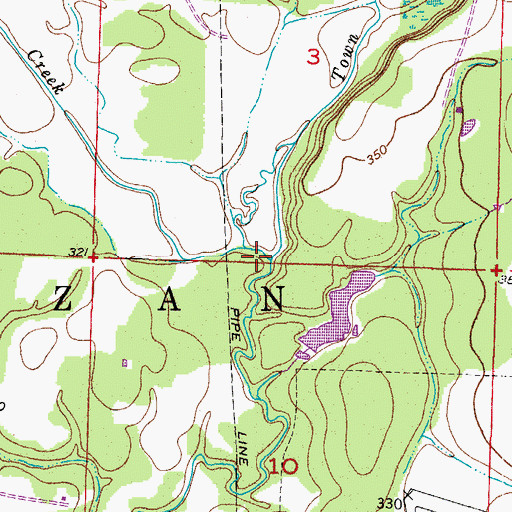 Topographic Map of Town Creek, AR