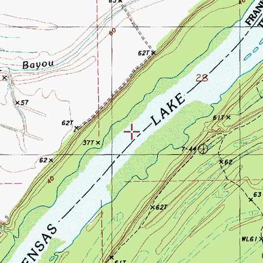 Topographic Map of Tensas Lake, LA
