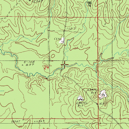 Topographic Map of Thompson Branch, LA