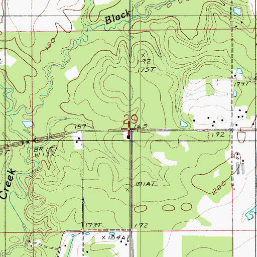 Topographic Map of Three Pines Church, LA