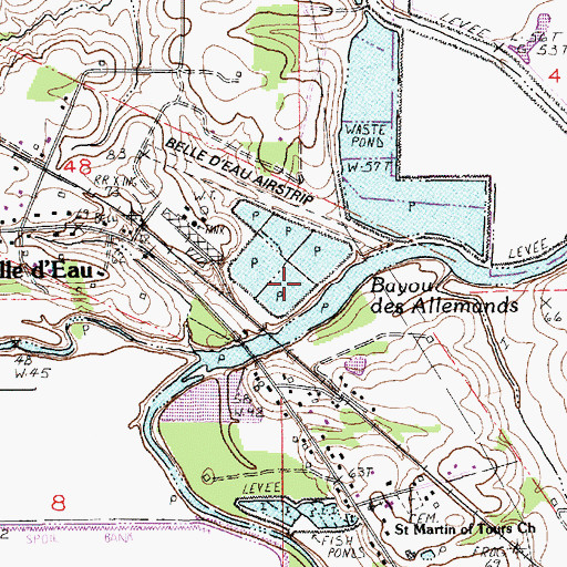 Topographic Map of Bayou des Allemands, LA