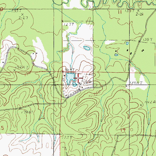 Topographic Map of Tidwell Cemetery, LA