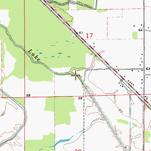 Topographic Map of Tiger Lake, LA