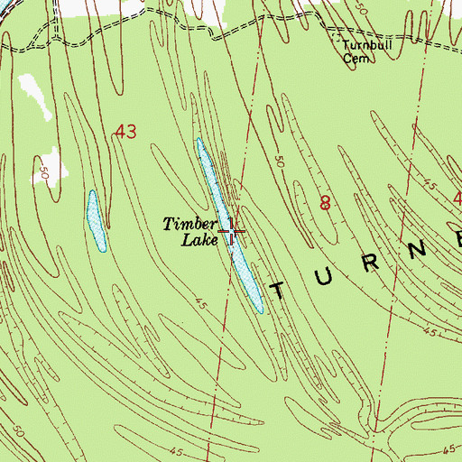 Topographic Map of Timber Lake, LA