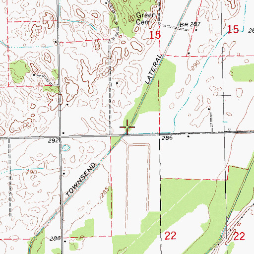 Topographic Map of Townsend Lateral, AR