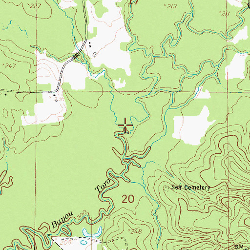 Topographic Map of Toro Creek, LA