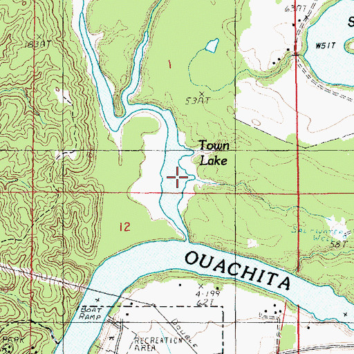 Topographic Map of Town Lake, LA