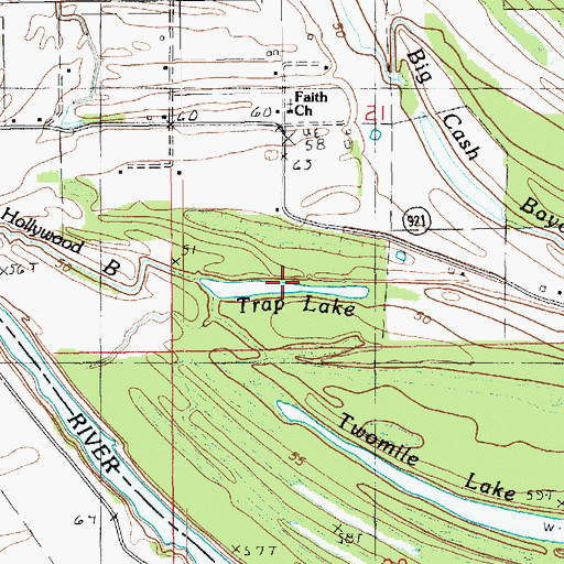 Topographic Map of Trap Lake, LA