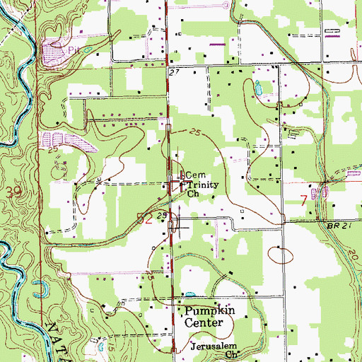 Topographic Map of Trinity Baptist Church, LA