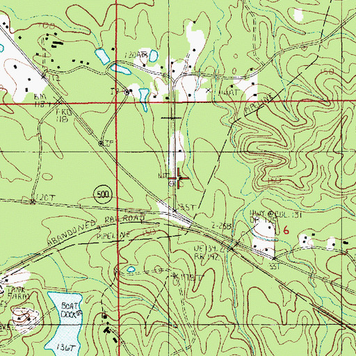Topographic Map of Trout Church, LA