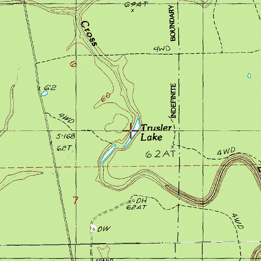 Topographic Map of Trusler Lake, LA