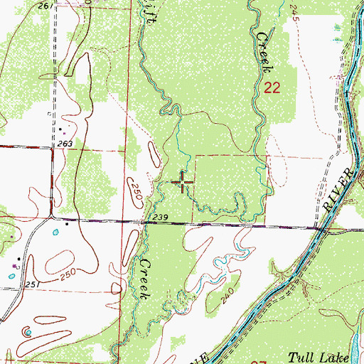 Topographic Map of Trace Creek, AR
