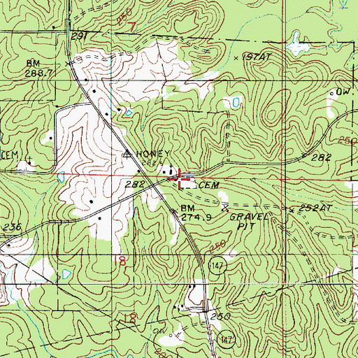 Topographic Map of Union Baptist Church, LA