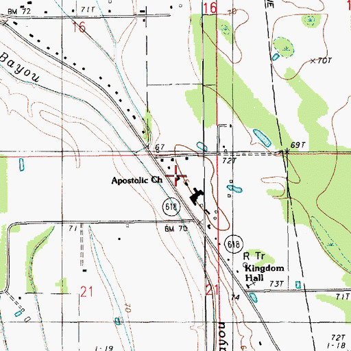 Topographic Map of Apostolic Church of Jesus Christ, LA