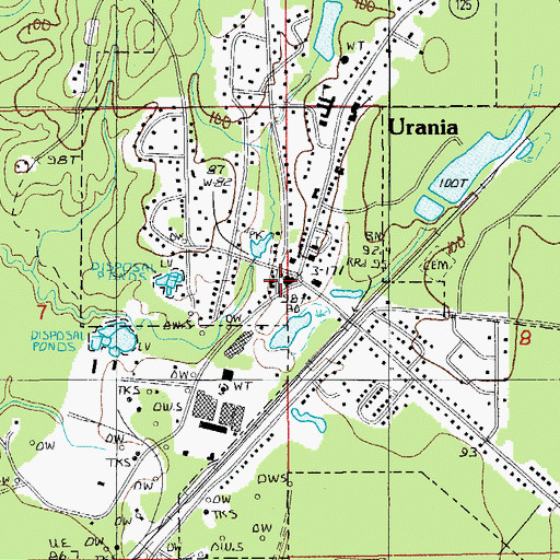 Topographic Map of Urania, LA