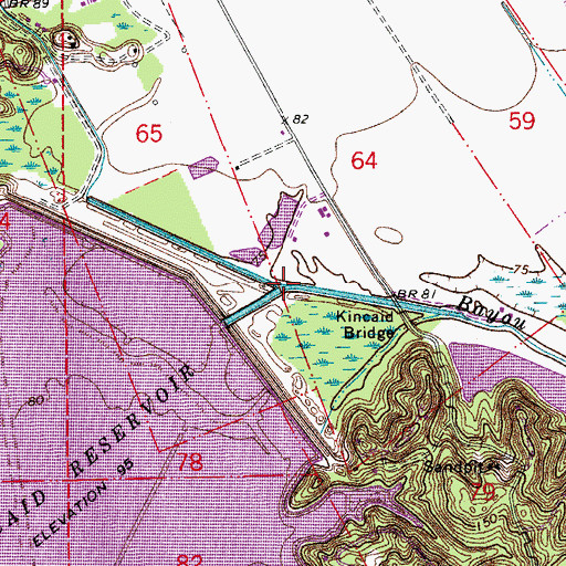 Topographic Map of Valentine Creek, LA