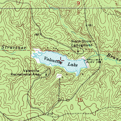 Topographic Map of Valentine Lake, LA